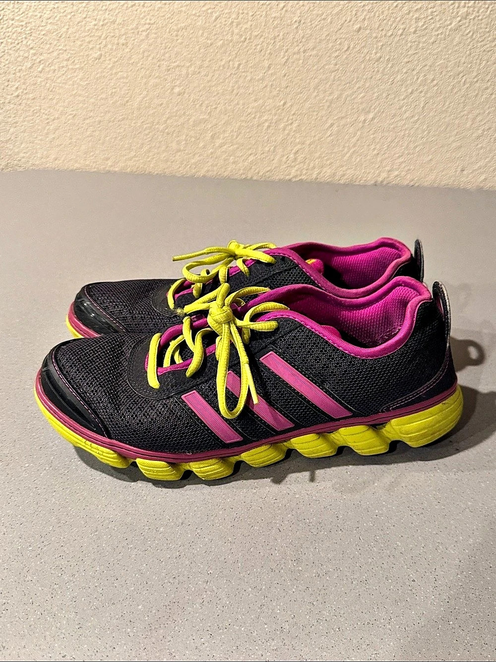 Adidas Athletic Shoes Black Neon & Pink US 8